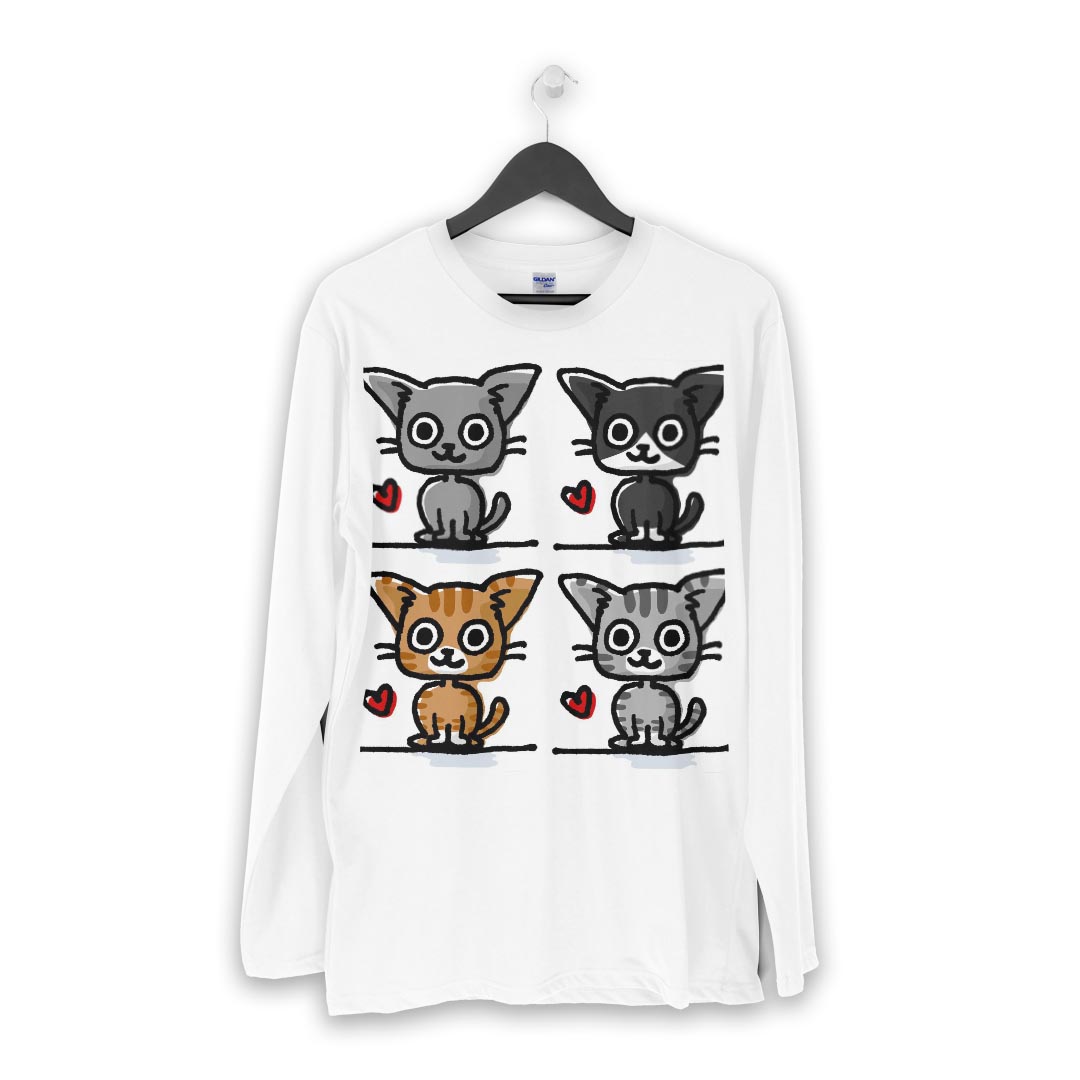 ロング tシャツ メンズ 長袖 ホワイト グレ...の紹介画像2