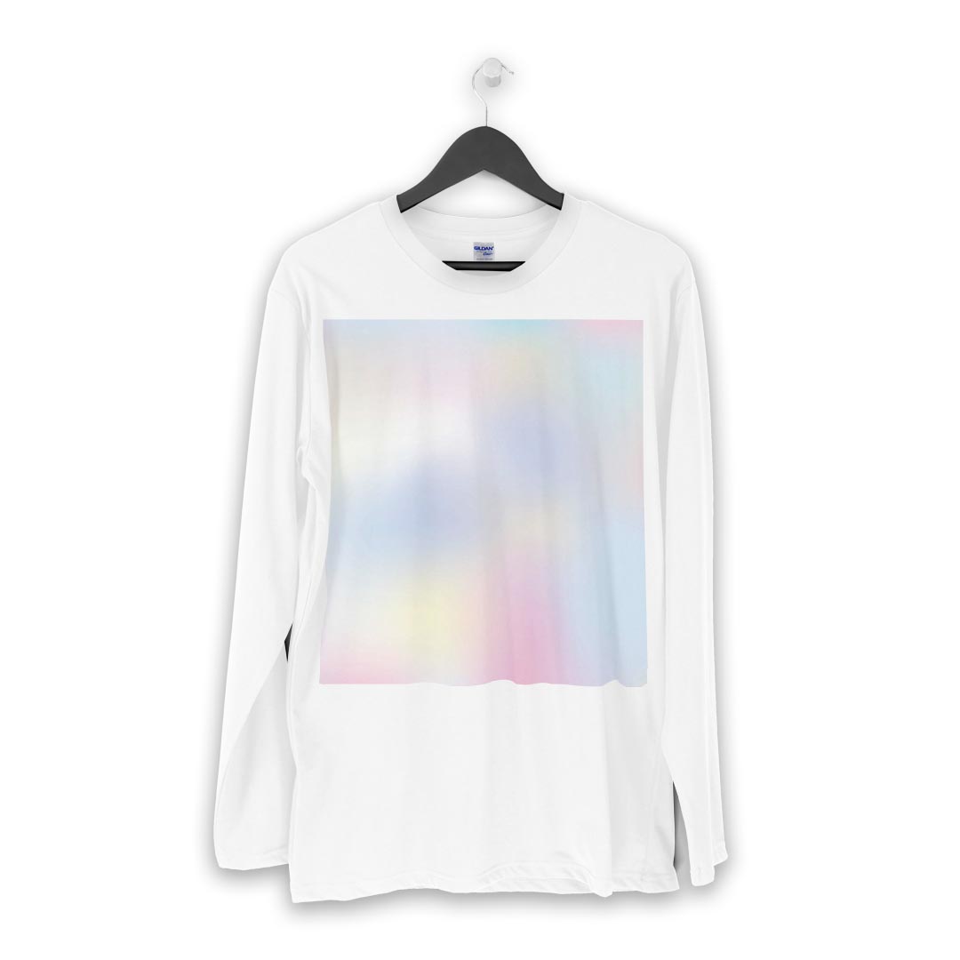 ロング tシャツ メンズ 長袖 ホワイト グレー デザイン XS S M L XL 2XL Tシャツ ティーシャツ T shirt long sleeve 009634 水彩　ピンク　青