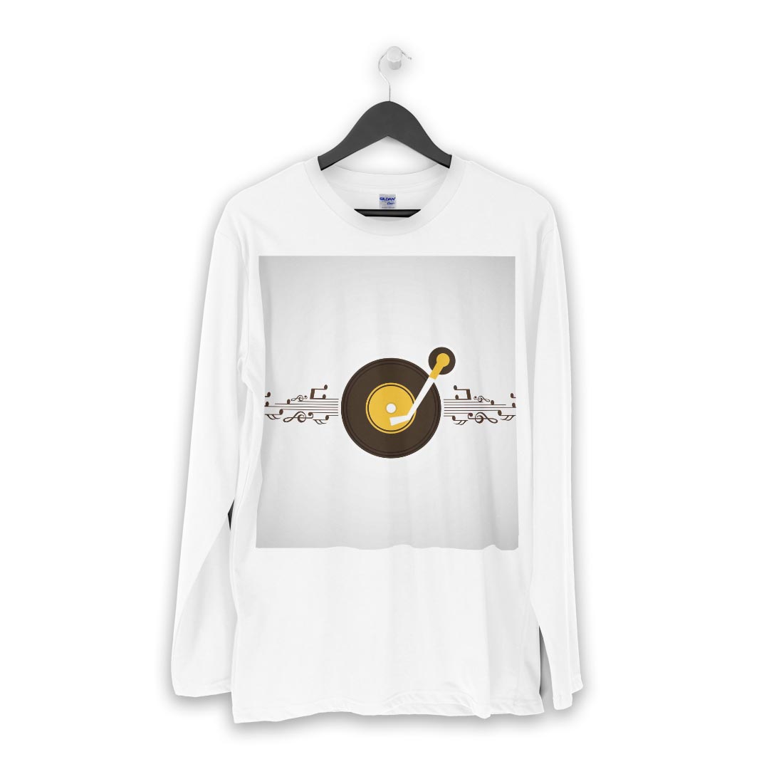 ロング tシャツ メンズ 長袖 ホワイト グレー デザイン XS S M L XL 2XL Tシャツ ティーシャツ T shirt long sleeve 011939 音楽　音符　シンプル