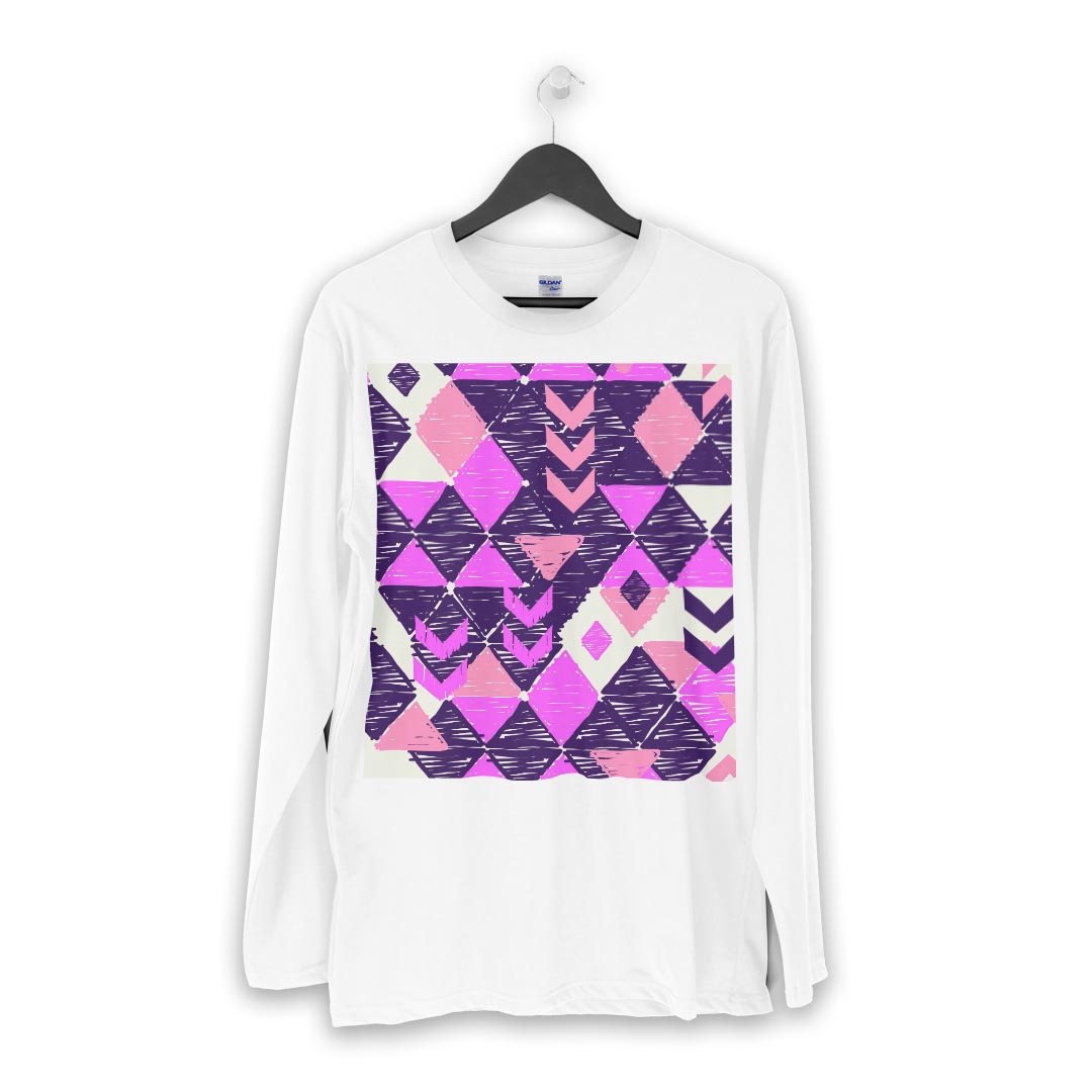 ロング tシャツ メンズ 長袖 ホワイト グレー デザイン XS S M L XL 2XL Tシャツ ティーシャツ T shirt long sleeve 012616 ピンク　矢印　柄