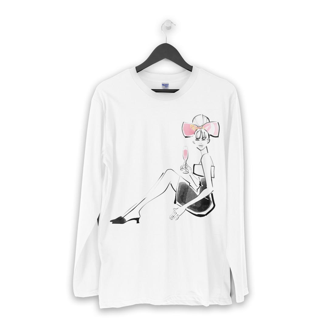 ロング tシャツ メンズ 長袖 ホワイト グレー デザイン XS S M L XL 2XL Tシャツ ティーシャツ T shirt long sleeve 013715 ガーリー　人物　リボン kabekore-10543327 kabeコレ サンプル画像2