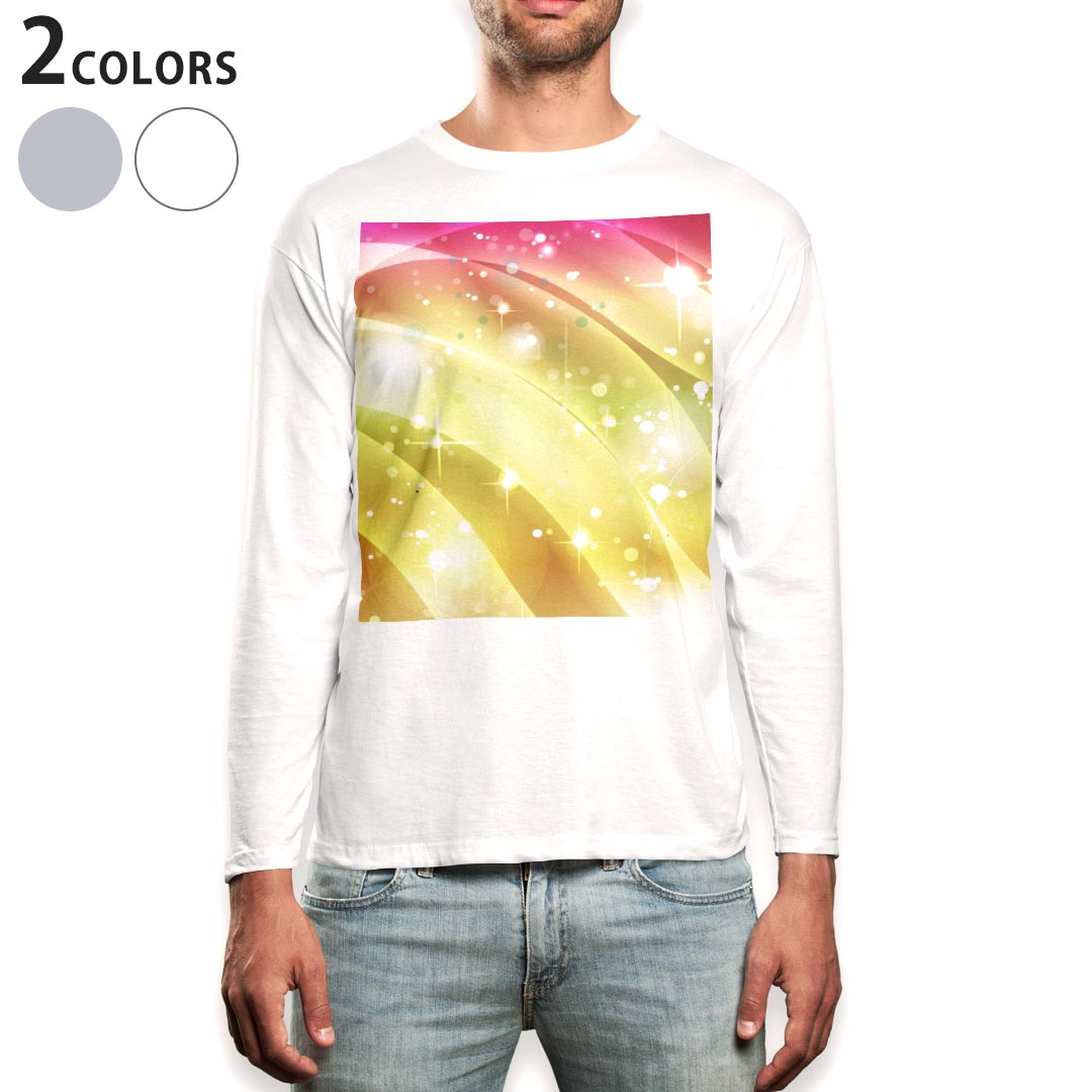 ロング tシャツ メンズ 長袖 ホワイト グレー デザイン XS S M L XL 2XL Tシャツ ティーシャツ T shirt long sleeve 002186 蛍光 カラフル