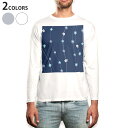 ロング tシャツ メンズ 長袖 ホワイト グレー デザイン XS S M L XL 2XL Tシャツ ティーシャツ T shirt long sleeve 002223 花 フラワー 青(4)