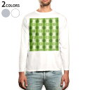 ロング tシャツ メンズ 長袖 ホワイト グレー デザイン XS S M L XL 2XL Tシャツ ティーシャツ T shirt long sleeve 002434 模様 緑(4)