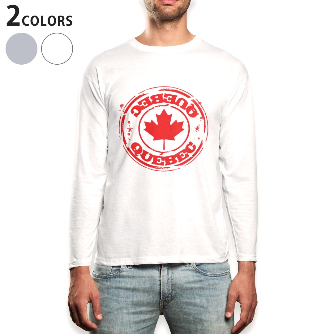 ロング tシャツ メンズ 長袖 ホワイト グレー デザイン XS S M L XL 2XL Tシャツ ティーシャツ T shirt long sleeve 002629 外国 イラスト 赤