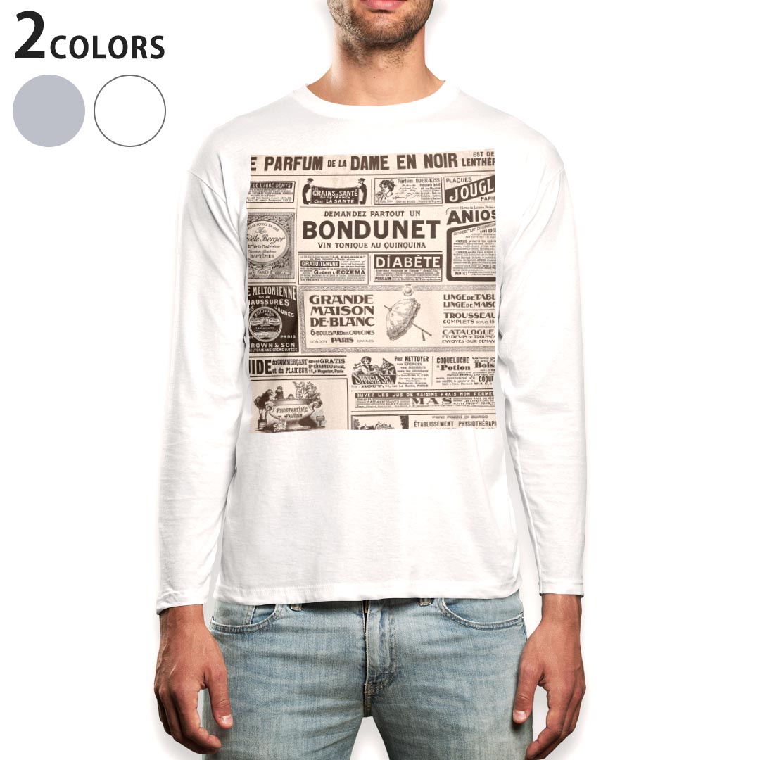 Other - ロング tシャツ メンズ 長袖 ホワイト グレー デザイン XS S M L XL 2XL Tシャツ ティーシャツ T shirt long sleeve 002642 文字　英語　レトロ