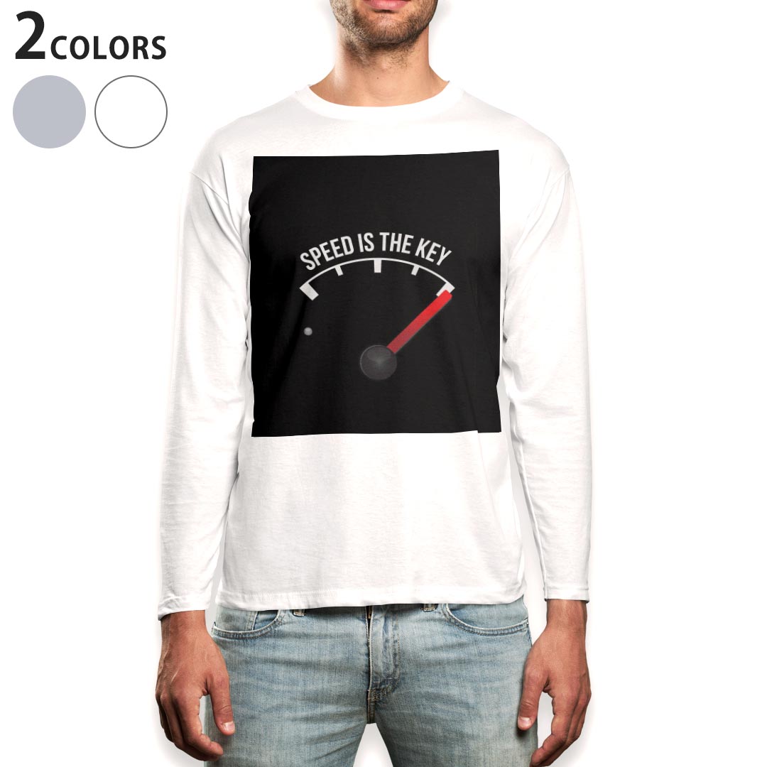 Rakuten - ロング tシャツ メンズ 長袖 ホワイト グレー デザイン XS S M L XL 2XL Tシャツ ティーシャツ T shirt long sleeve 002857 車　英語　文字