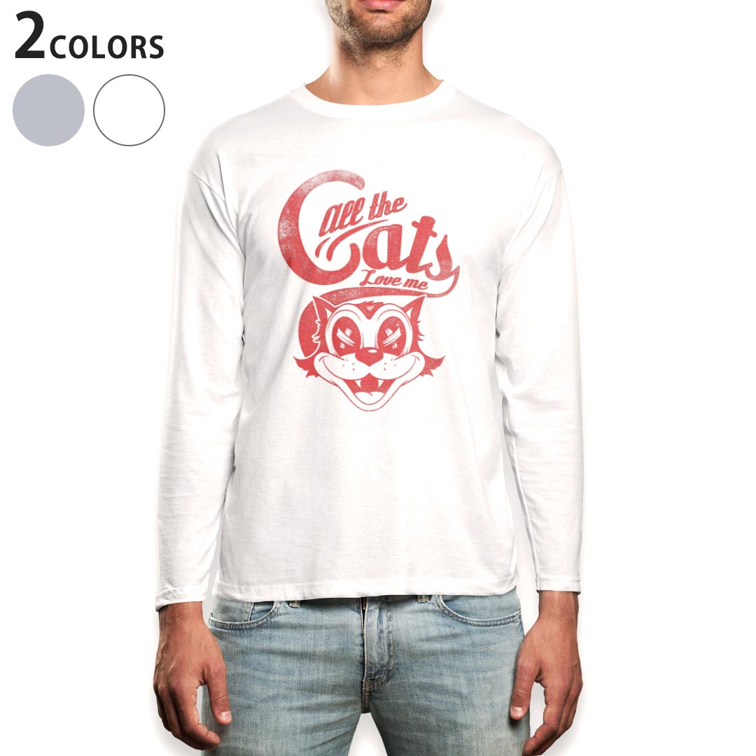 Rakuten - ロング tシャツ メンズ 長袖 ホワイト グレー デザイン XS S M L XL 2XL Tシャツ ティーシャツ T shirt long sleeve 002890 キャラクター　英語　文字