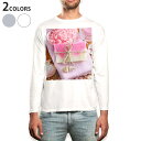 ロング tシャツ メンズ 長袖 ホワイト グレー デザイン XS S M L XL 2XL Tシャツ ティーシャツ T shirt long sleeve 002928 貝殻 海 ピンク 写真(4)