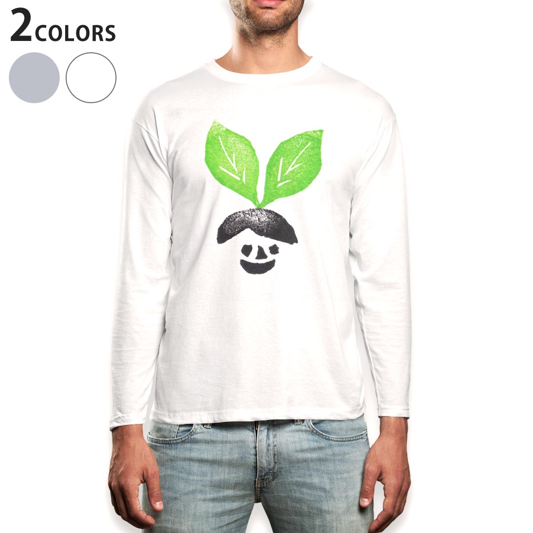 Other - ロング tシャツ メンズ 長袖 ホワイト グレー デザイン XS S M L XL 2XL Tシャツ ティーシャツ T shirt long sleeve 003191 キャラクター　イラスト　シンプル