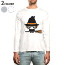 ロング tシャツ メンズ 長袖 ホワイト グレー デザイン XS S M L XL 2XL Tシャツ ティーシャツ T shirt long sleeve 003314 ハロウィン キャラクター(4)