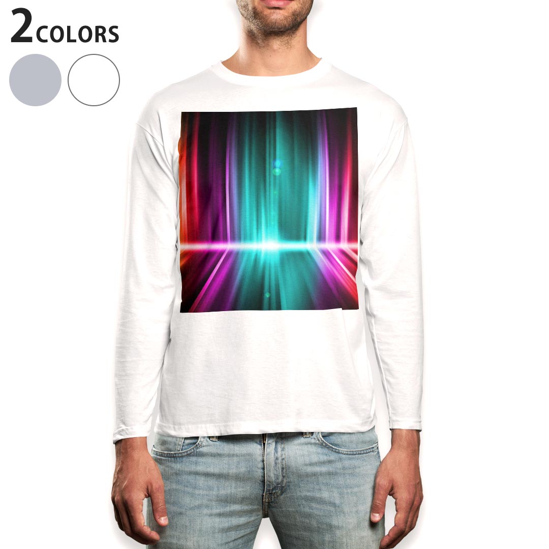 ロング tシャツ メンズ 長袖 ホワイト グレー デザイン XS S M L XL 2XL Tシャツ ティーシャツ T shirt long sleeve 003324 シンプル　カラフル