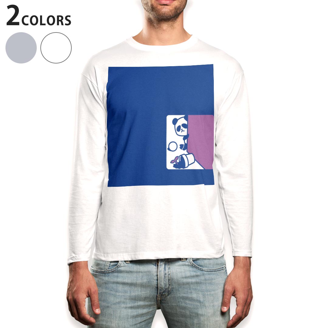 Other - ロング tシャツ メンズ 長袖 ホワイト グレー デザイン XS S M L XL 2XL Tシャツ ティーシャツ T shirt long sleeve 003464 動物　イラスト　キャラクター