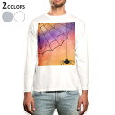 ロング tシャツ メンズ 長袖 ホワイト グレー デザイン XS S M L XL 2XL Tシャツ ティーシャツ T shirt long sleeve 003643 蜘蛛 カラフル