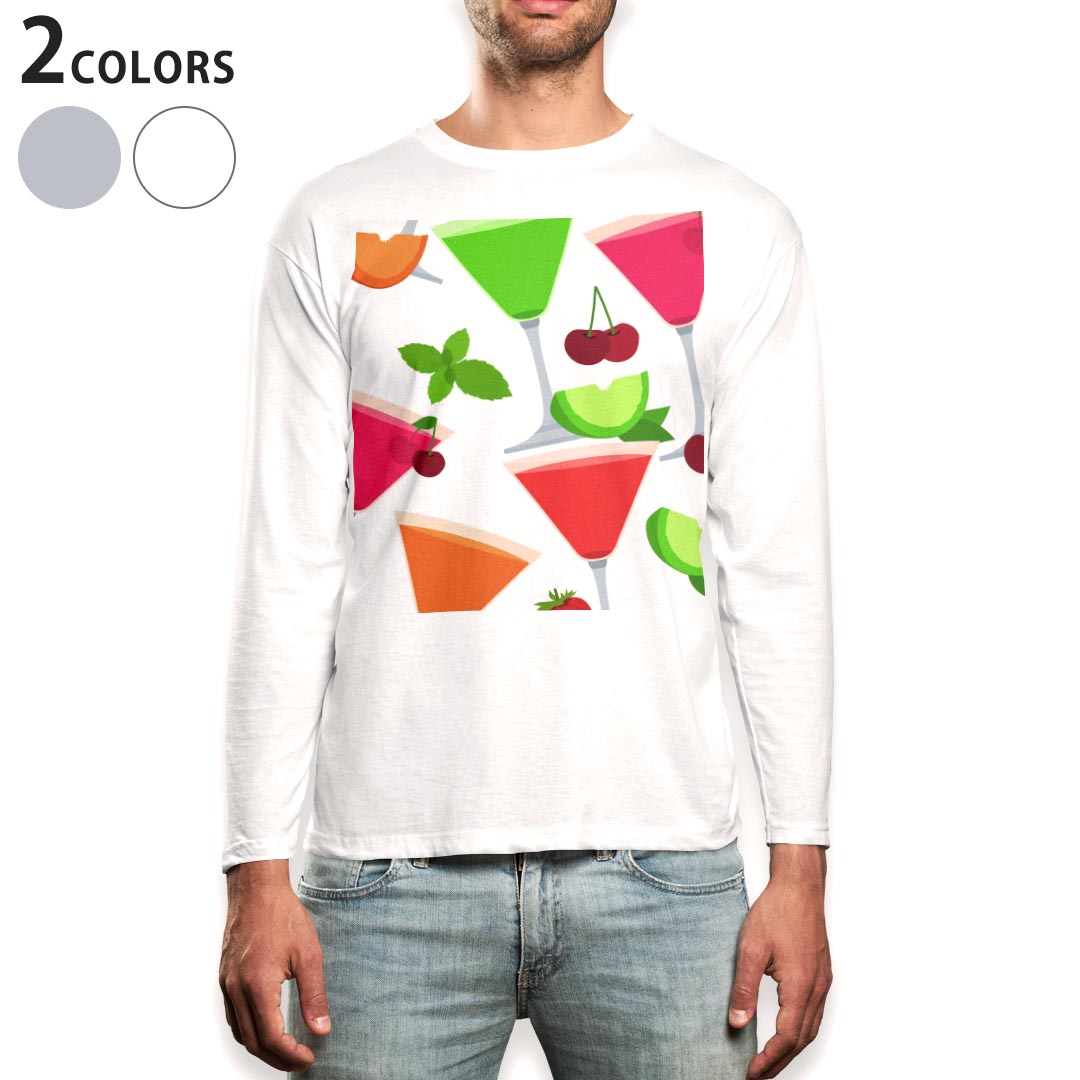 ロング tシャツ メンズ 長袖 ホワイト グレー デザイン XS S M L XL 2XL Tシャツ ...