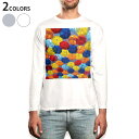 ロング tシャツ メンズ 長袖 ホワイト グレー デザイン XS S M L XL 2XL Tシャツ ティーシャツ T shirt long sleeve 004598 傘 カラフル 写真