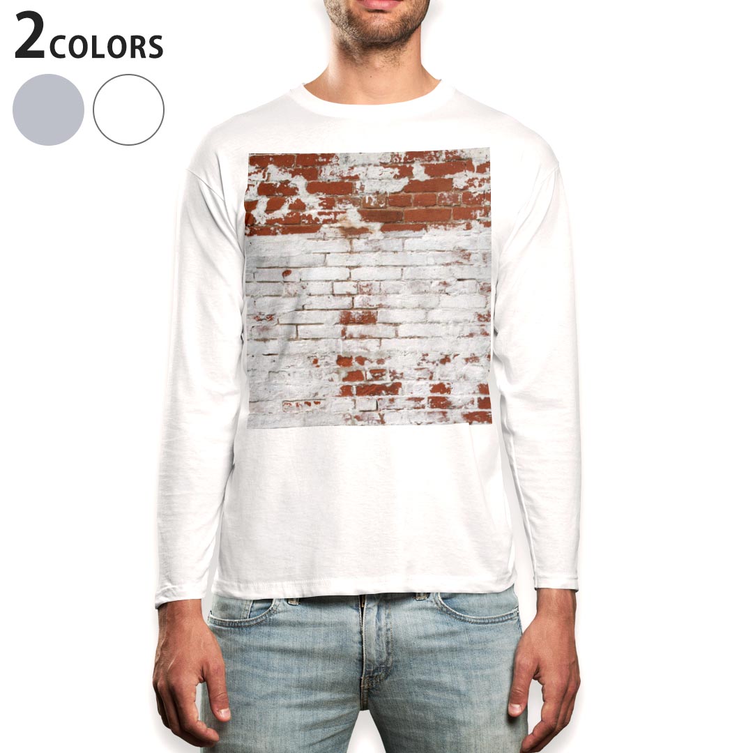 ロング tシャツ メンズ 長袖 ホワイト グレー デザイン XS S M L XL 2XL Tシャツ ティーシャツ T shirt..