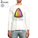 ロング tシャツ メンズ 長袖 ホワイト グレー デザイン XS S M L XL 2XL Tシャツ ティーシャツ T shirt long sleeve 005108 ツリー クリスマス カラフル