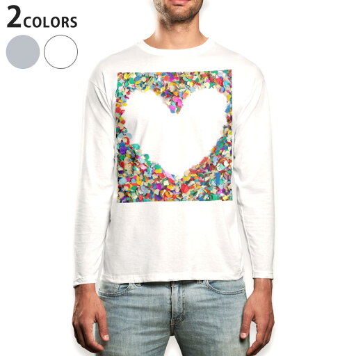 ロング tシャツ メンズ 長袖 ホワイト グレー デザイン XS S M L XL 2XL Tシャツ ティーシャツ T shirt long sleeve 005517 カラフル ハート ロング tシャツ メンズ 長袖 ホワイト グレー デザイン XS S M L XL 2XL Tシャツ ティーシャツ T shirt long sleeve 005517 カラフル ハート