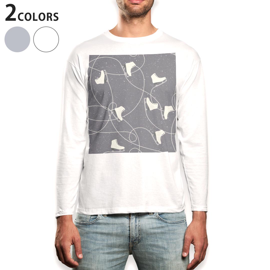 Long-Sleeved - ロング tシャツ メンズ 長袖 ホワイト グレー デザイン XS S M L XL 2XL Tシャツ ティーシャツ T shirt long sleeve 050093