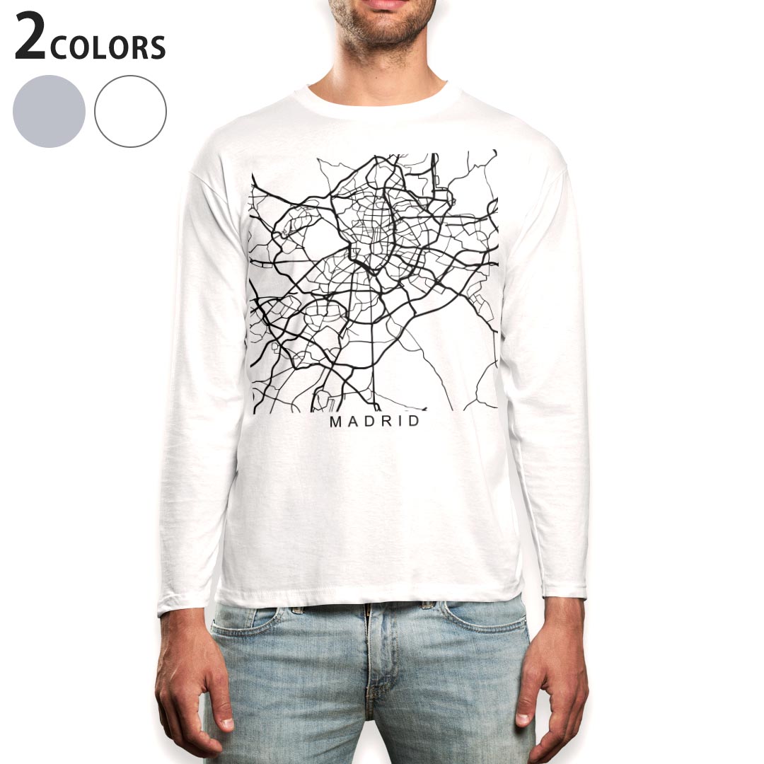 ロング tシャツ メンズ 長袖 ホワイト グレー デザイン XS S M L XL 2XL Tシャツ ティーシャツ T shirt long sleeve 050145