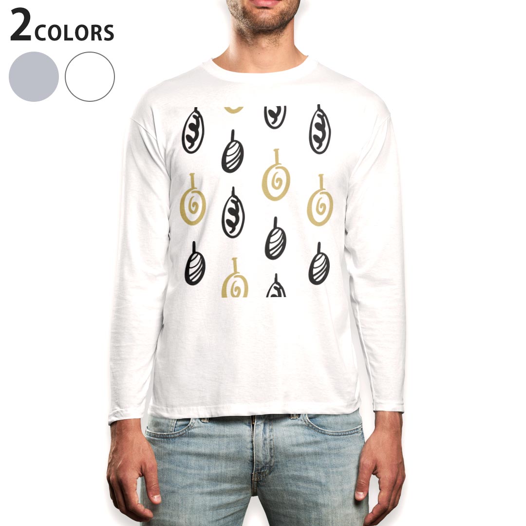Other - ロング tシャツ メンズ 長袖 ホワイト グレー デザイン XS S M L XL 2XL Tシャツ ティーシャツ T shirt long sleeve 050178