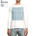 ロング tシャツ メンズ 長袖 ホワイト グレー デザイン XS S M L XL 2XL Tシャツ ティーシャツ T shirt long sleeve 050290(4)