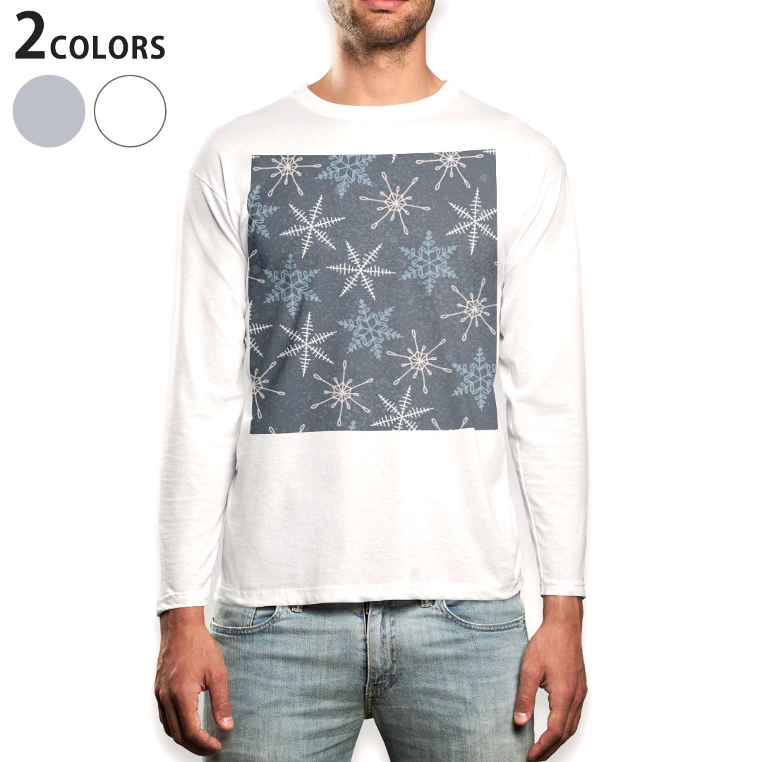圆领 - ロング tシャツ メンズ 長袖 ホワイト グレー デザイン XS S M L XL 2XL Tシャツ ティーシャツ T shirt long sleeve 050548