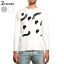 ロング tシャツ メンズ 長袖 ホワイト グレー デザイン XS S M L XL 2XL Tシャツ ティーシャツ T shirt long sleeve 050716(4)