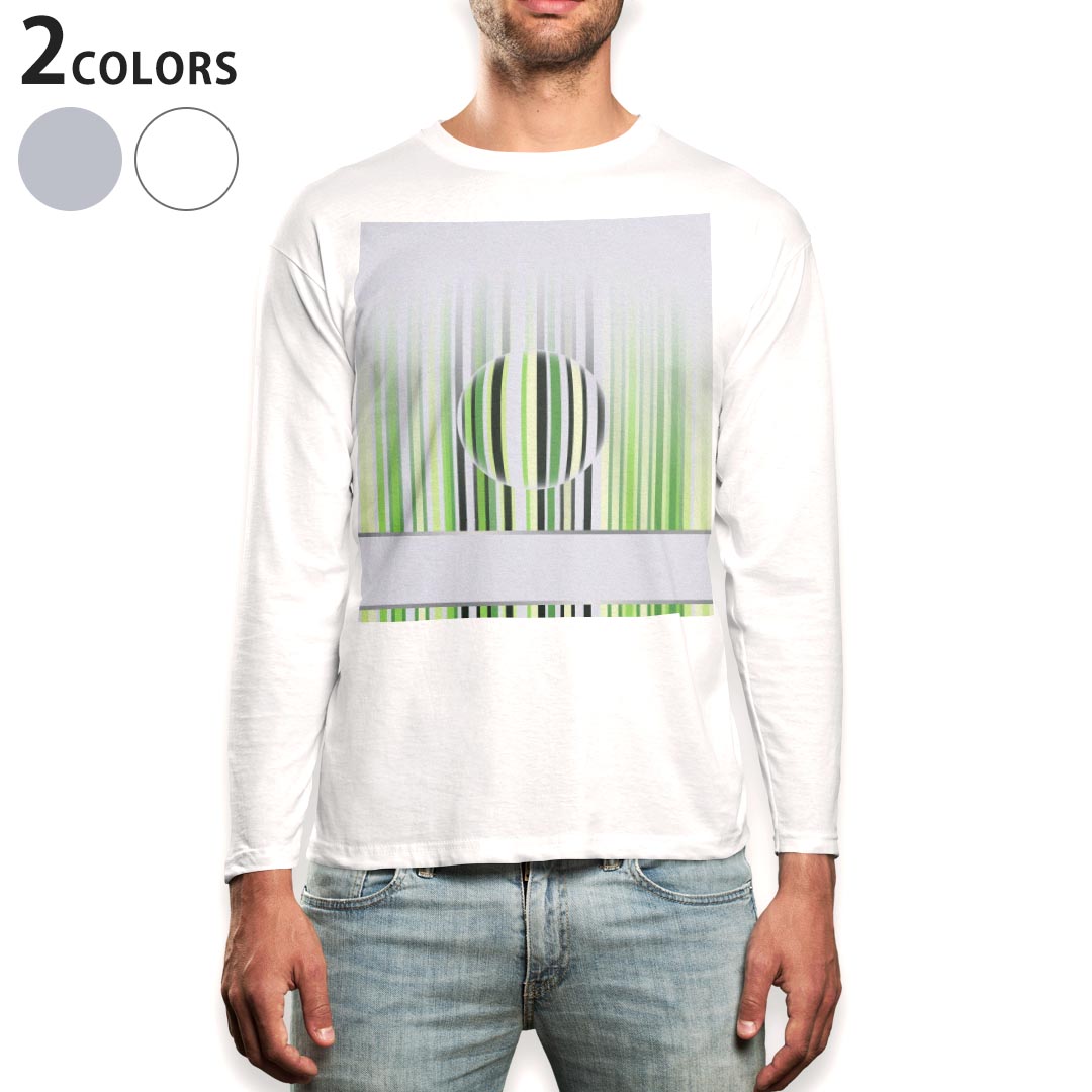 ロング tシャツ メンズ 長袖 ホワイト グレー デザイン XS S M L XL 2XL Tシャツ ティーシャツ T shirt long sleeve 006176 ストライプ 模様