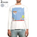ロング tシャツ メンズ 長袖 ホワイト グレー デザイン XS S M L XL 2XL Tシャツ ティーシャツ T shirt long sleeve 006288 キャラクター イラスト(4)