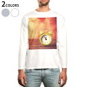 ロング tシャツ メンズ 長袖 ホワイト グレー デザイン XS S M L XL 2XL Tシャツ ティーシャツ T shirt long sleeve 006444 写真 時計(4)