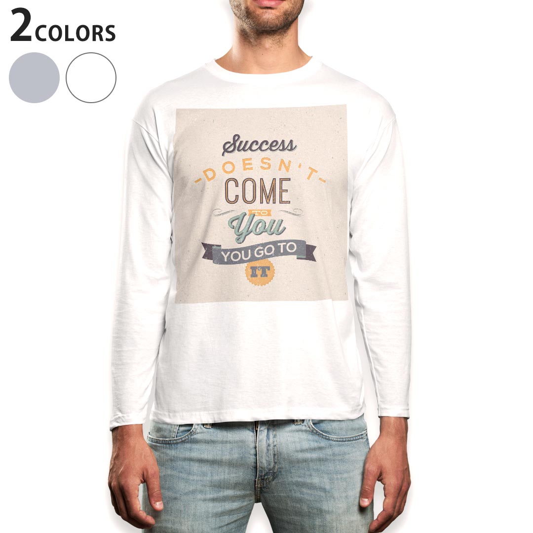 ロング tシャツ メンズ 長袖 ホワイト グレー デザイン XS S M L XL 2XL Tシャツ ティーシャツ T shirt long sleeve 006605 英語　文字