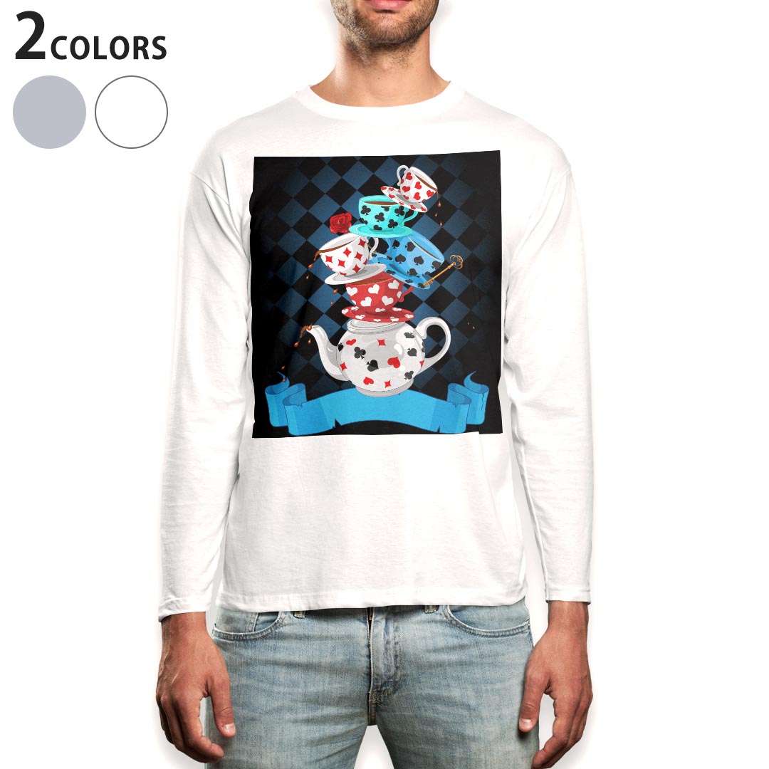 ロング tシャツ メンズ 長袖 ホワイト グレー デザイン XS S M L XL 2XL Tシャツ ティーシャツ T shirt..