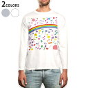 ロング tシャツ メンズ 長袖 ホワイト グレー デザイン XS S M L XL 2XL Tシャツ ティーシャツ T shirt long sleeve 007196 音符 カラフル(4)
