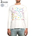 ロング tシャツ メンズ 長袖 ホワイト グレー デザイン XS S M L XL 2XL Tシャツ ティーシャツ T shirt long sleeve 007230 カラフル ハート(4)