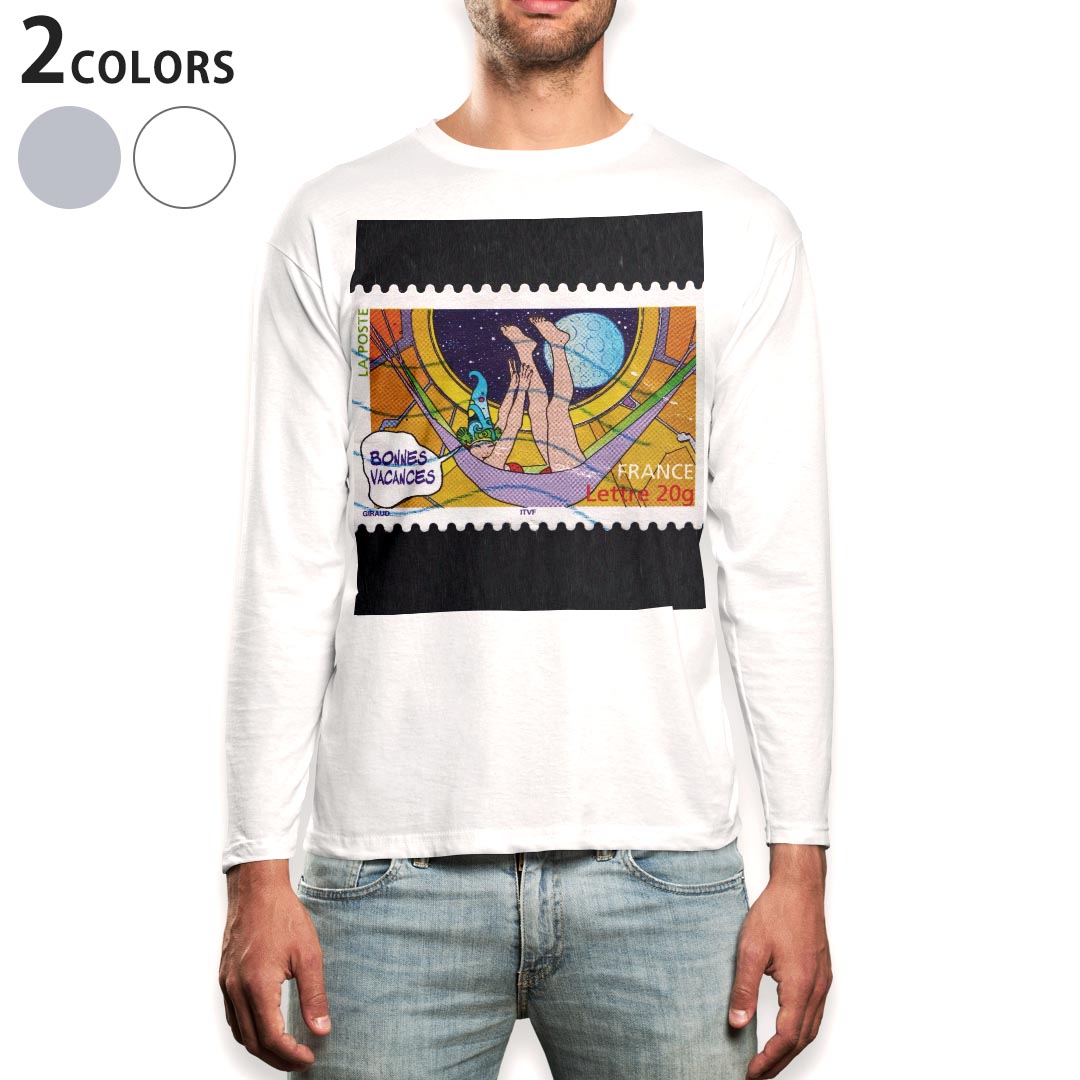 ロング tシャツ メンズ 長袖 ホワイト グレー デザイン XS S M L XL 2XL Tシャツ ティーシャツ T shirt..