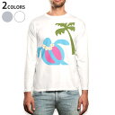 ロング tシャツ メンズ 長袖 ホワイト グレー デザイン XS S M L XL 2XL Tシャツ ティーシャツ T shirt long sleeve 007636 イラスト 亀 花 かめ