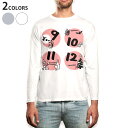 ロング tシャツ メンズ 長袖 ホワイト グレー デザイン XS S M L XL 2XL Tシャツ ティーシャツ T shirt long sleeve 007769 カレンダー 秋 冬 月