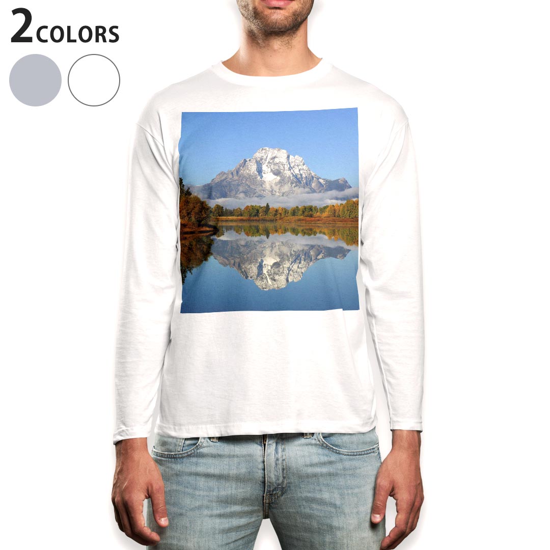 ロング tシャツ メンズ 長袖 ホワイト グレー デザイン XS S M L XL 2XL Tシャツ ...