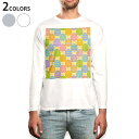ロング tシャツ メンズ 長袖 ホワイト グレー デザイン XS S M L XL 2XL Tシャツ ティーシャツ T shirt long sleeve 008241 卵 たまご エッグ 模様 カラフル
