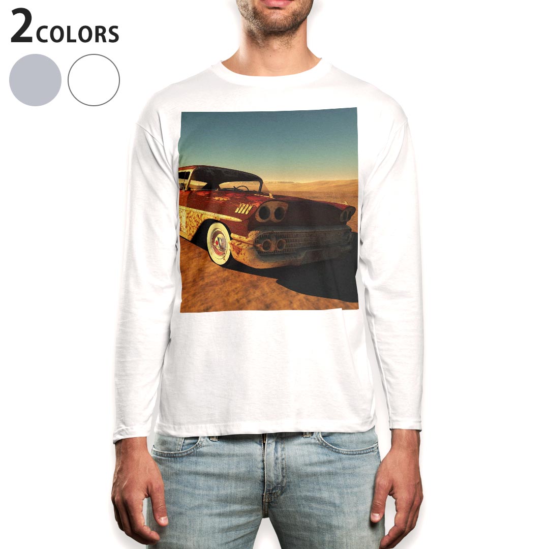 ロングtシャツメンズ長袖ホワイトグ...