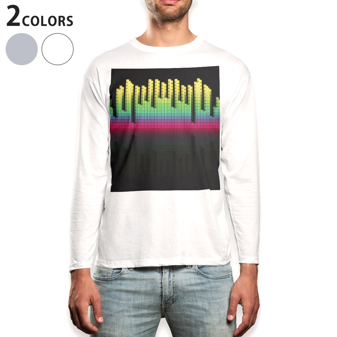 ロングtシャツメンズ長袖ホワイトグ...