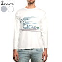 ロング tシャツ メンズ 長袖 ホワイト グレー デザイン XS S M L XL 2XL Tシャツ ティーシャツ T shirt long sleeve 008928 うさぎ 亀 イラスト