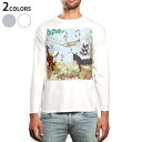 ロング tシャツ メンズ 長袖 ホワイト グレー デザイン XS S M L XL 2XL Tシャツ ティーシャツ T shirt long sleeve 009096 童話モチーフ イラスト(4)