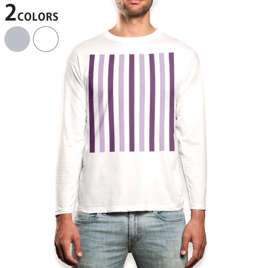 PORTER - ロング tシャツ メンズ 長袖 ホワイト グレー デザイン XS S M L XL 2XL Tシャツ ティーシャツ T shirt long sleeve 009119 シンプル　ボーダー　カラフル