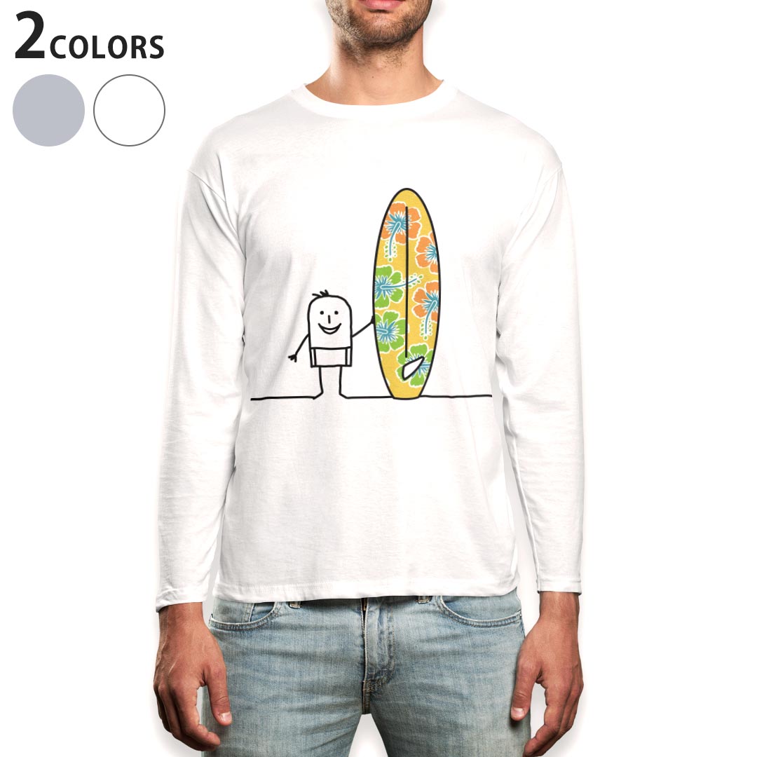 ロングtシャツメンズ長袖ホワイトグ...