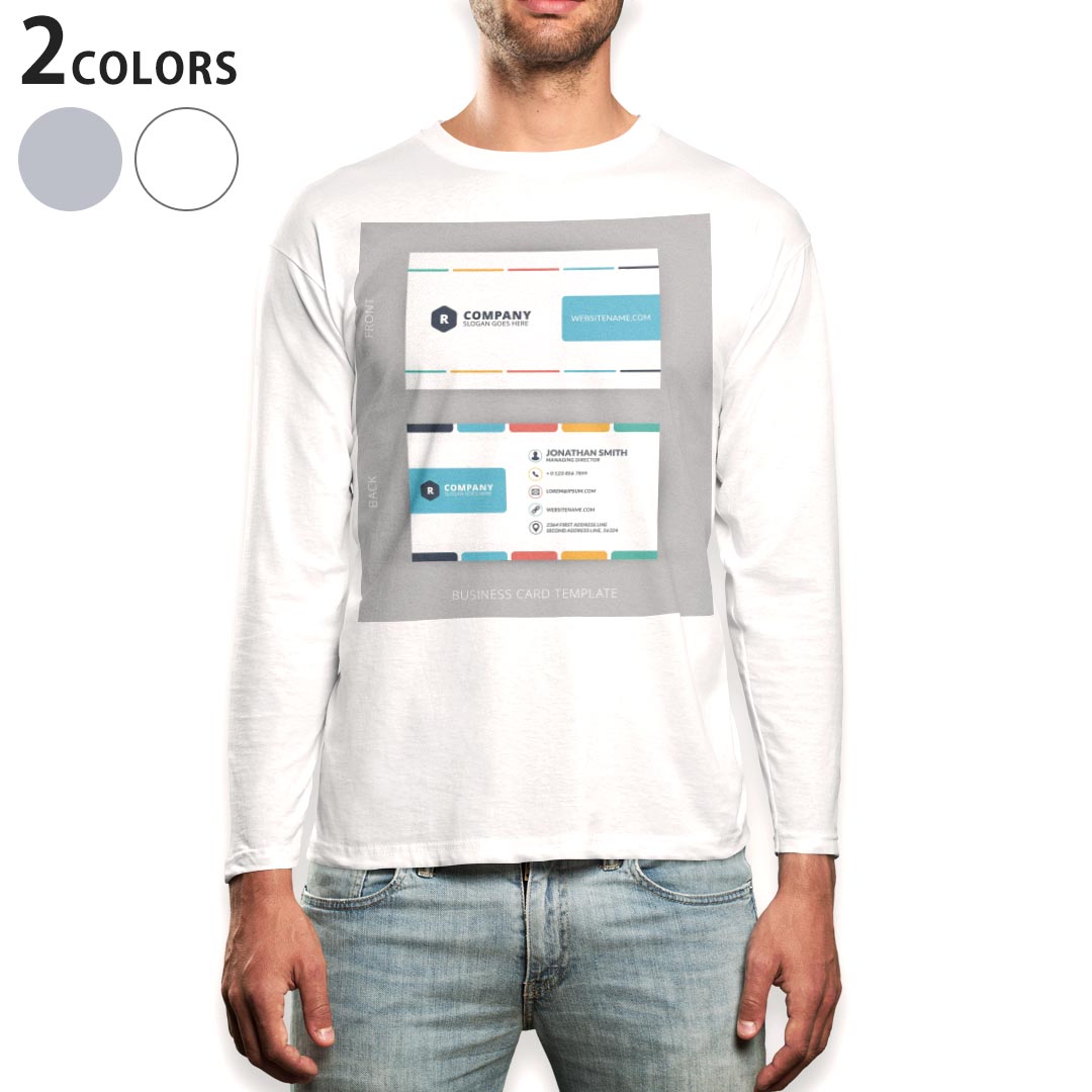 T-Shirts - ロング tシャツ メンズ 長袖 ホワイト グレー デザイン XS S M L XL 2XL Tシャツ ティーシャツ T shirt long sleeve 009575 英語　文字　カラフル