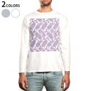 ロング tシャツ メンズ 長袖 ホワイト グレー デザイン XS S M L XL 2XL Tシャツ ティーシャツ T shirt long sleeve 009800 ペイズリー　模様　紫