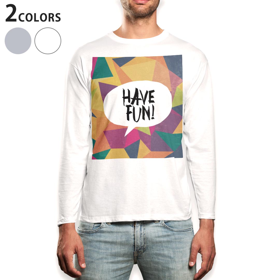 ロング tシャツ メンズ 長袖 ホワイト グレー デザイン XS S M L XL 2XL Tシャツ ティーシャツ T shirt long sleeve 009909 英語 文字 カラフル